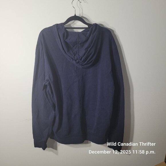 Lacoste XL Navy Cotton Hoodie Regular Fit Crocodile Logo Pullover - Picture 3 of 8